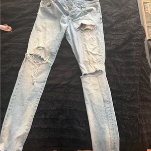 Ksubi blue thrashed jeans